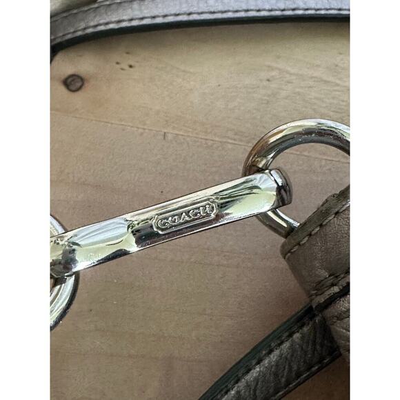 Coach Audrey Metallic Cinch Tie Perforated Tote Leather Crossbody 19568 - Picture 12 of 13